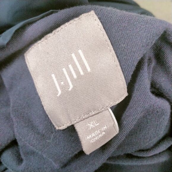 J Jill Jacket Womens XL Blue Windbreaker 4 Pocket Lightweight Utility Shiny - Picture 6 of 11